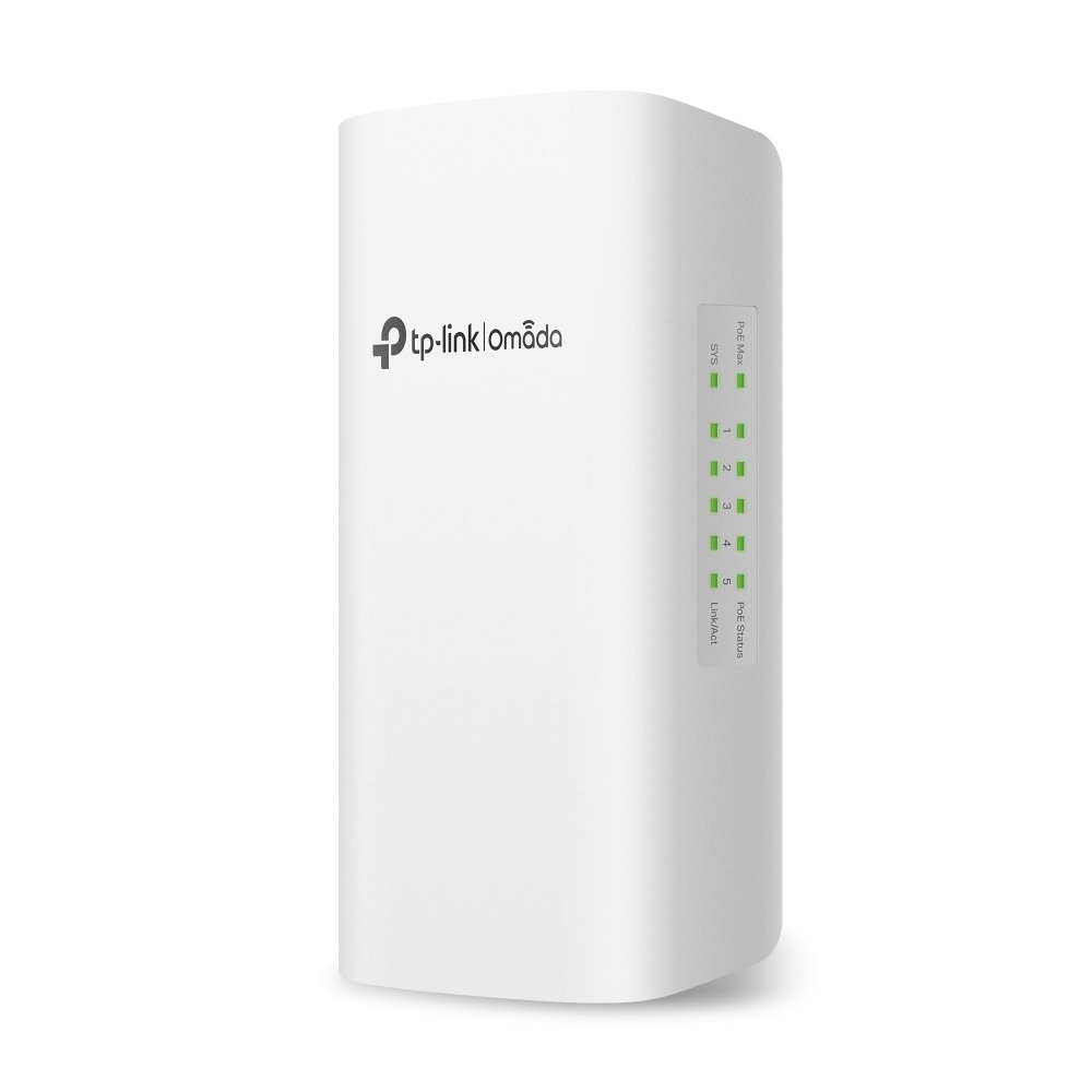 TP-Link Omada SG2005P-PD | 5-poorts Gigabit Managed Switch | 1 PoE++ In / 4 PoE+ Out | IP55 Outdoor | Cloudbeheer via Omada SDN - Matmuis